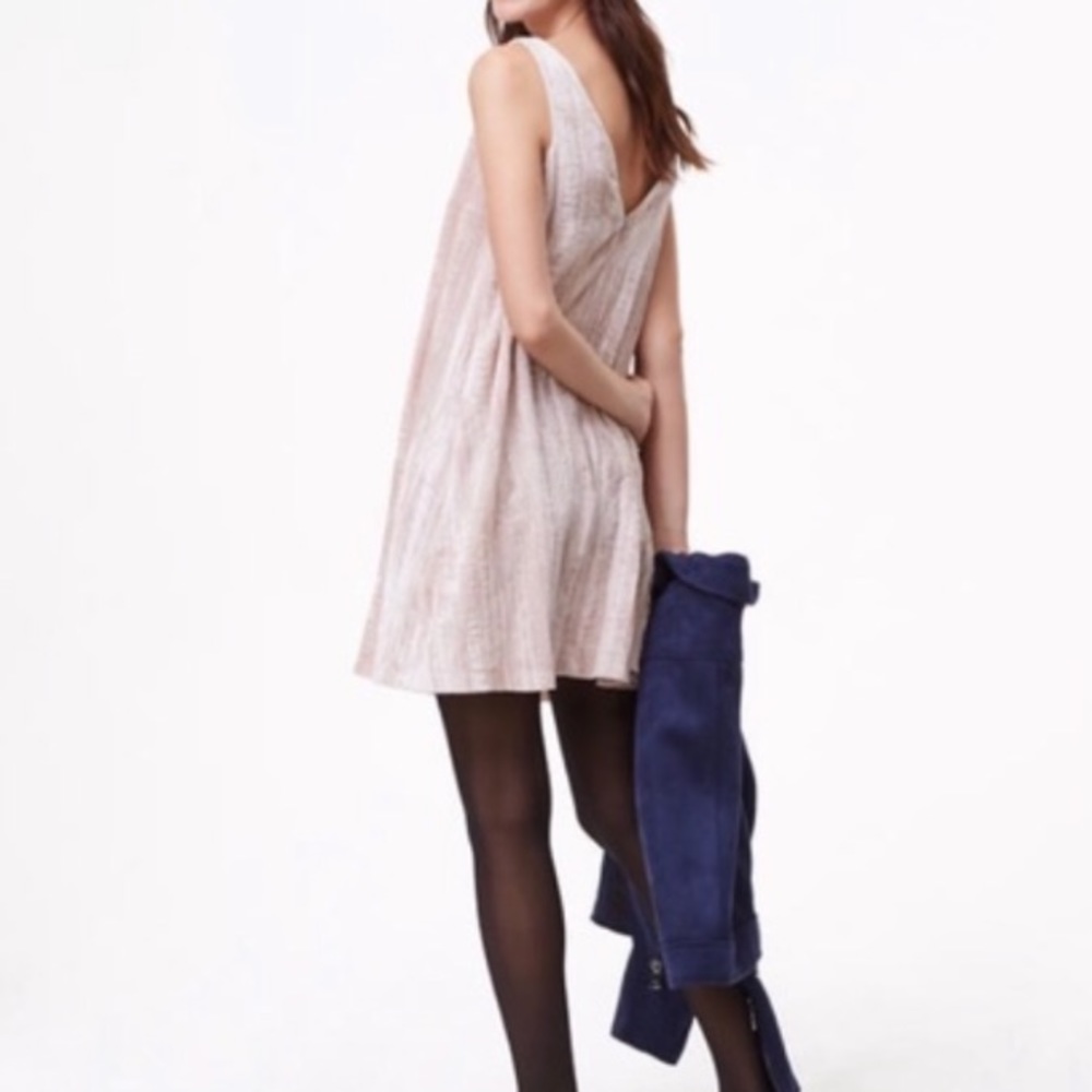 Loft Velvety Blush Swing Dress